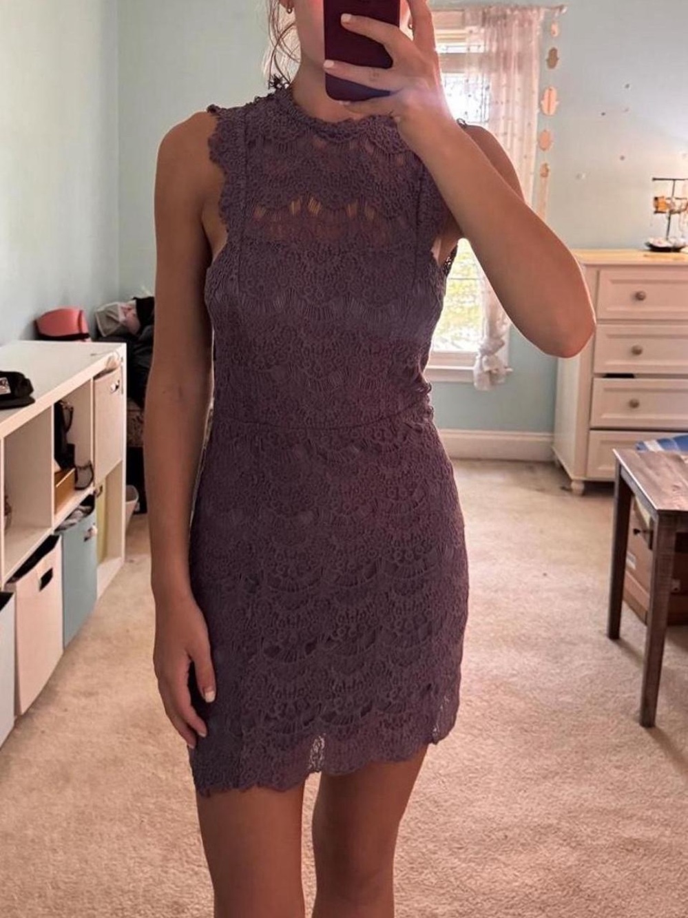 Free People purple Intimately Daydream lace mini dress- Size S